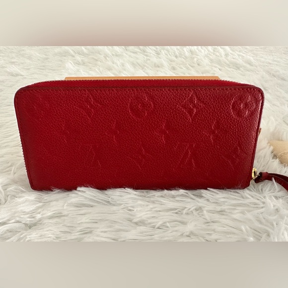 Authentic Louis Vuitton Empreinte Portefeuille Clemence Red Leather Wallet - Picture 4 of 15